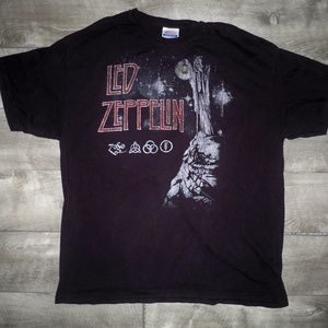 Retro Hanes Heavyweight Led Zeppelin Rock Band T-Shirt Tee Men's Size XLarge